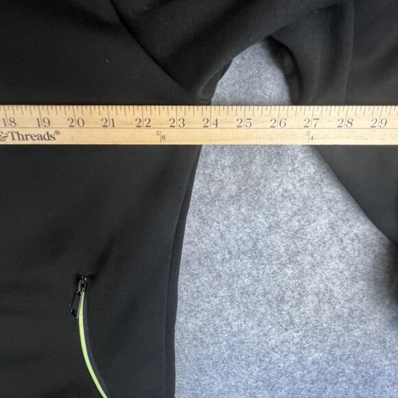 Mens XL Jacket Black Green Full Zip Mock Neck Casual Outdoor Pockets Windbreaker - Picture 6 of 9